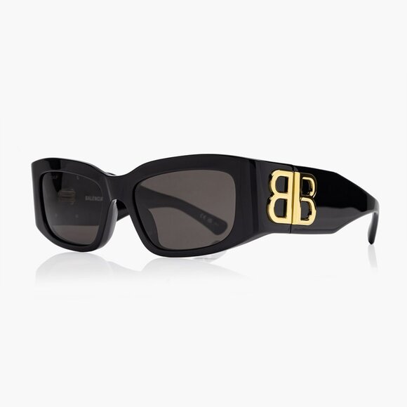 NWT BALENCIAGA SUNGLASSES UNISEX BLACK RECTANGULAR EYEWEAR BALENCIAGA - Picture 1 of 3